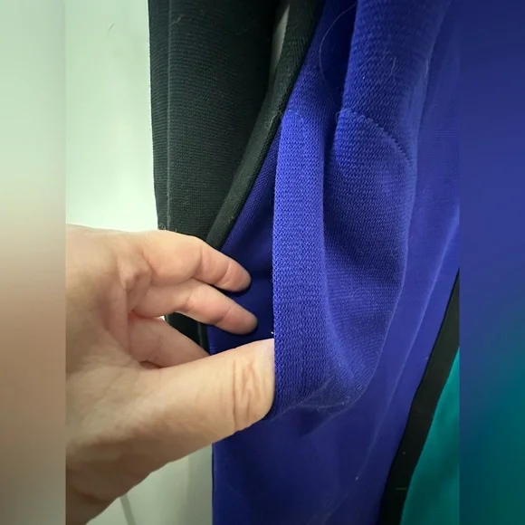 NWT Vintage Leslie Fay Colorblock Dress with Gold Button Accents - Picture 7 of 11